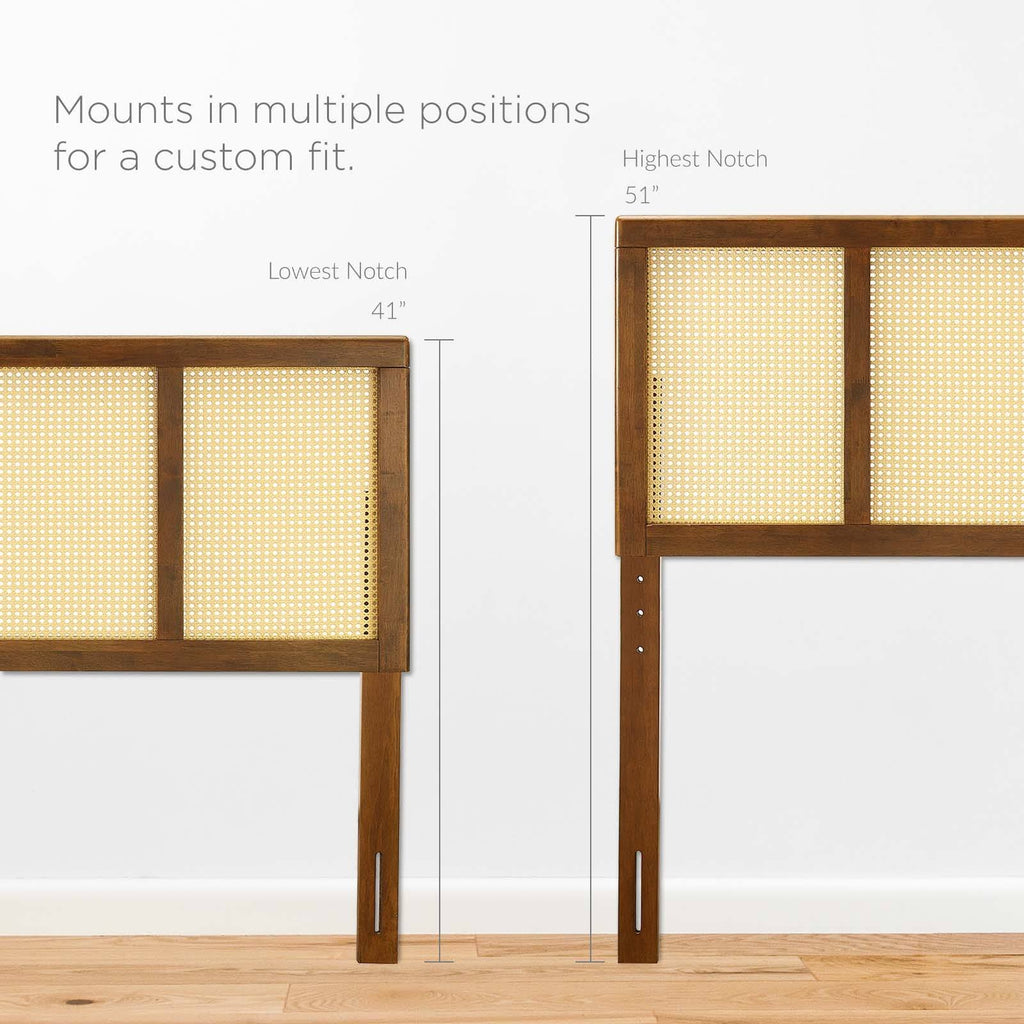 Walnut Cane Queen Headboard V6580