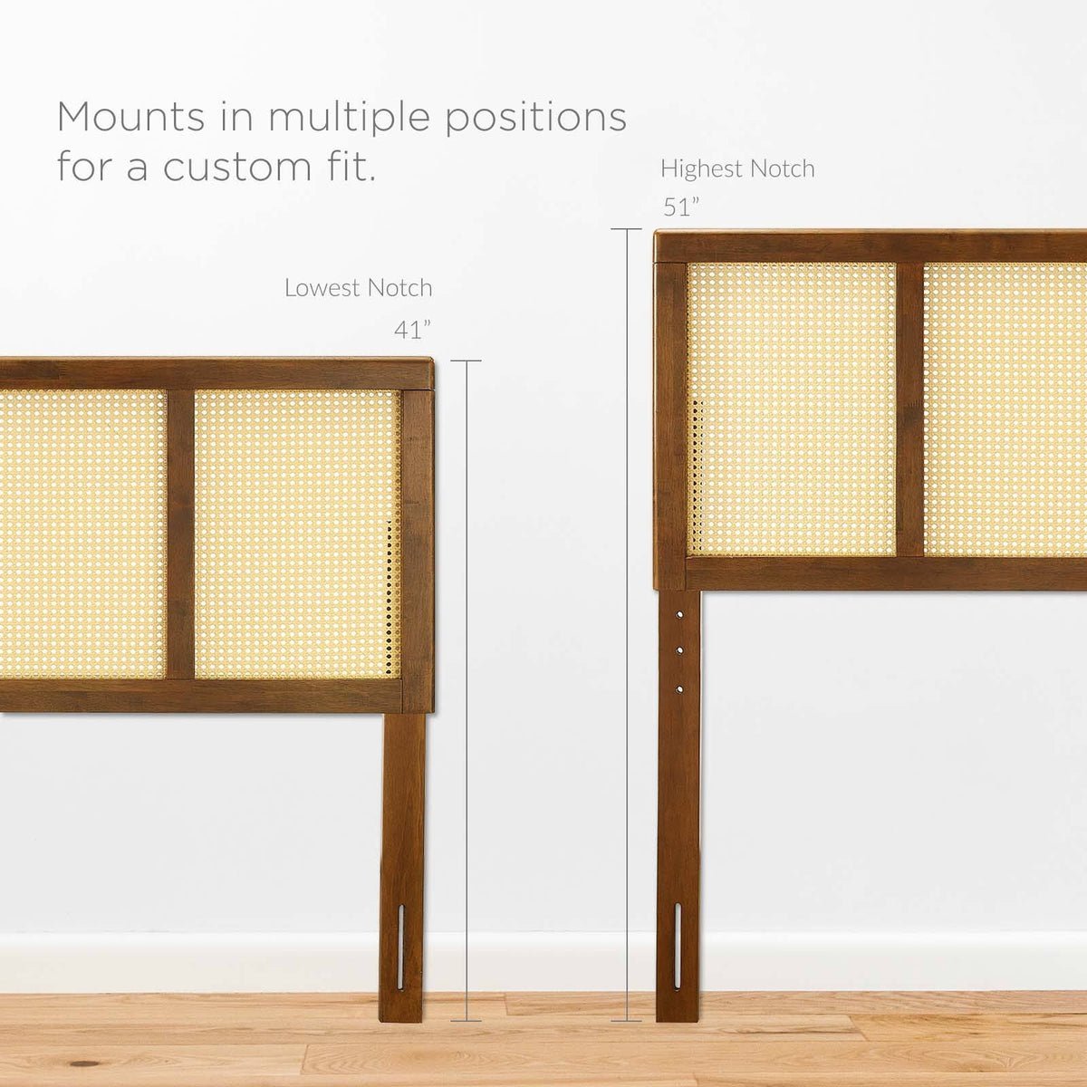 Walnut Cane Queen Headboard V6580