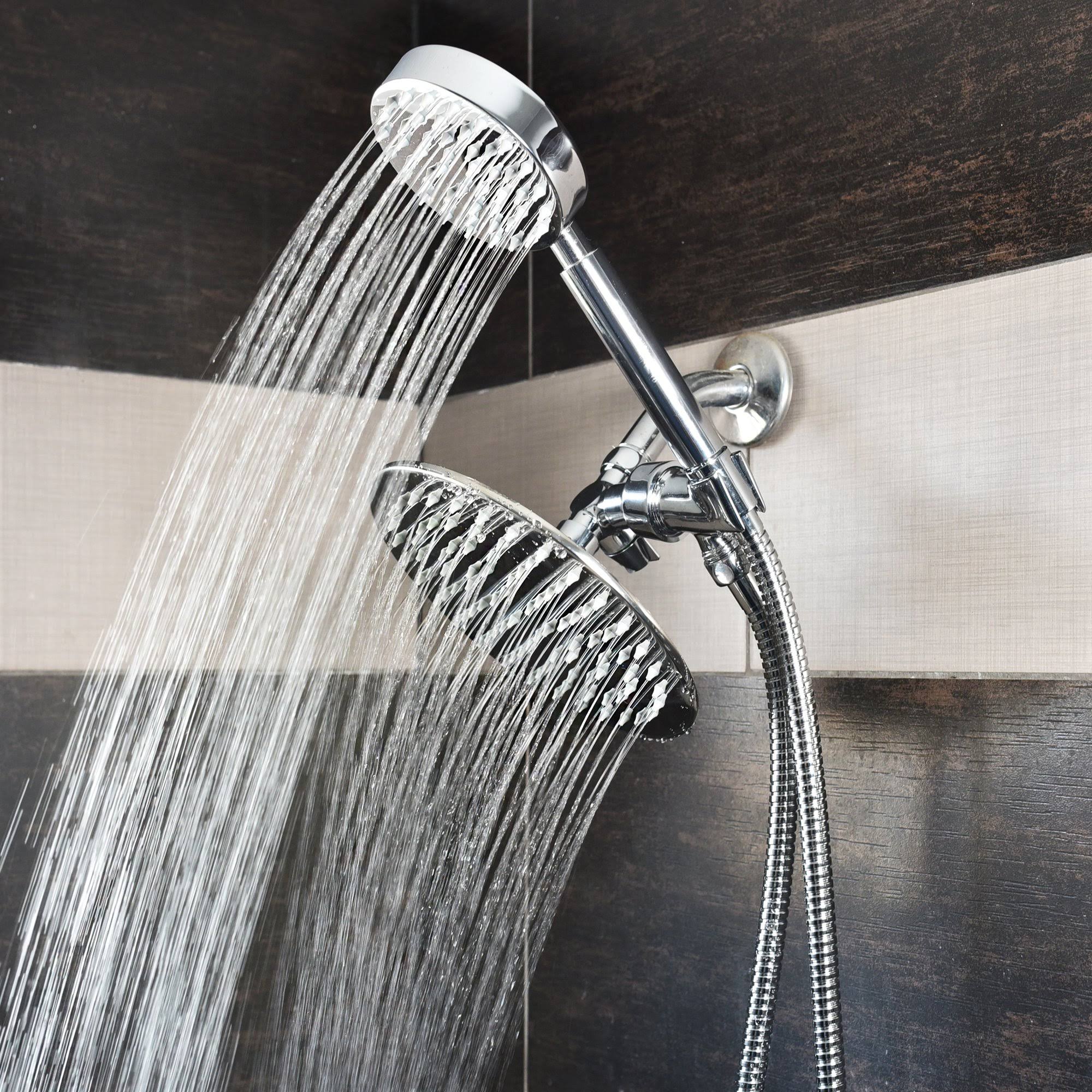 Dual Shower Head Combo with Hand Held and Rain Shower Head, 2.5 GPM Brushed Nickel A52569