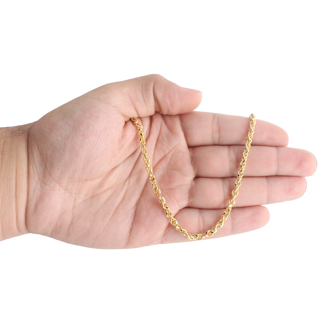 18 Inch Yellow Gold Twisted Curb Chain Necklace Z737750