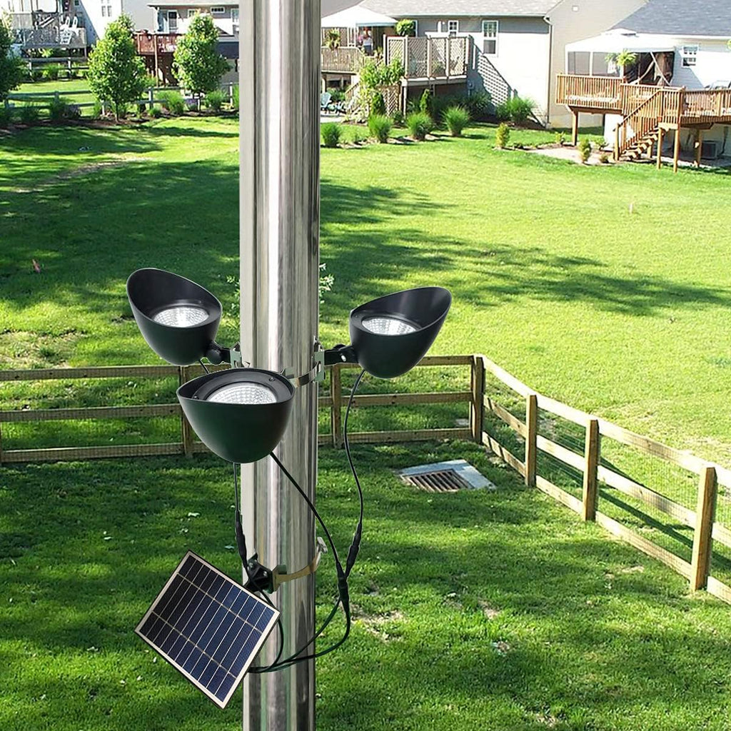 Solar Flagpole Light with 3 Spotlights X23335