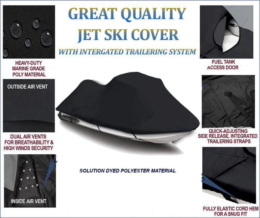Black 600 Denier JetSki Cover 2 Seater W98858