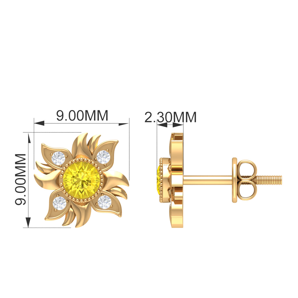 Sunburst Stud Earring, 925 Sterling Silver T616