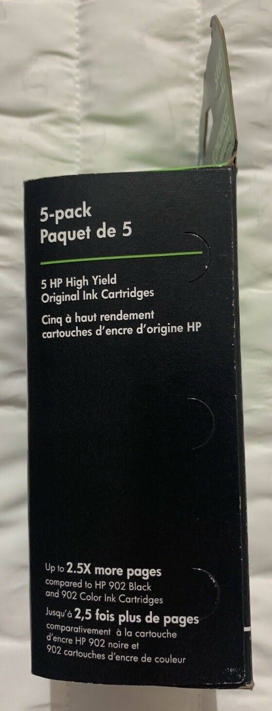 5-Pack HP 902XL Ink Cartridge Yellow Magenta Cyan Black H27669
