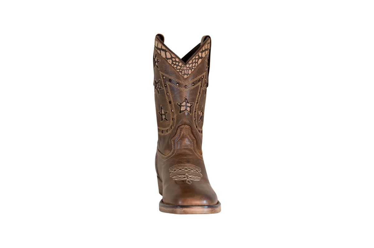 Brown Square Toe Western Boot R113527