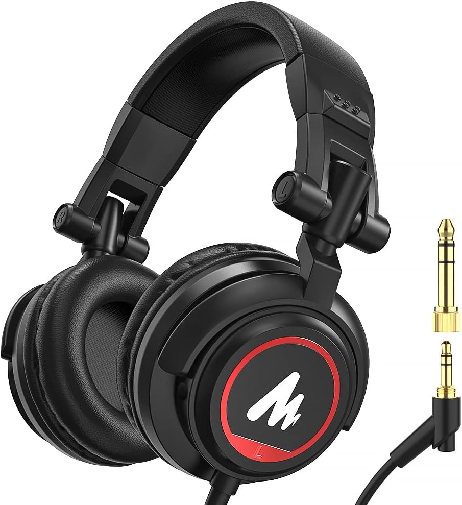 Black Over Ear Closed Back Studio Monitor Headphones W48253