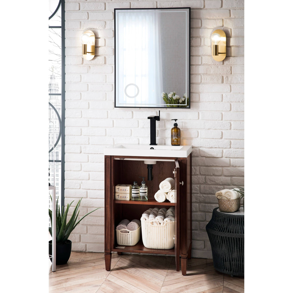 Glossy White Single Vanity Cabinet A205615