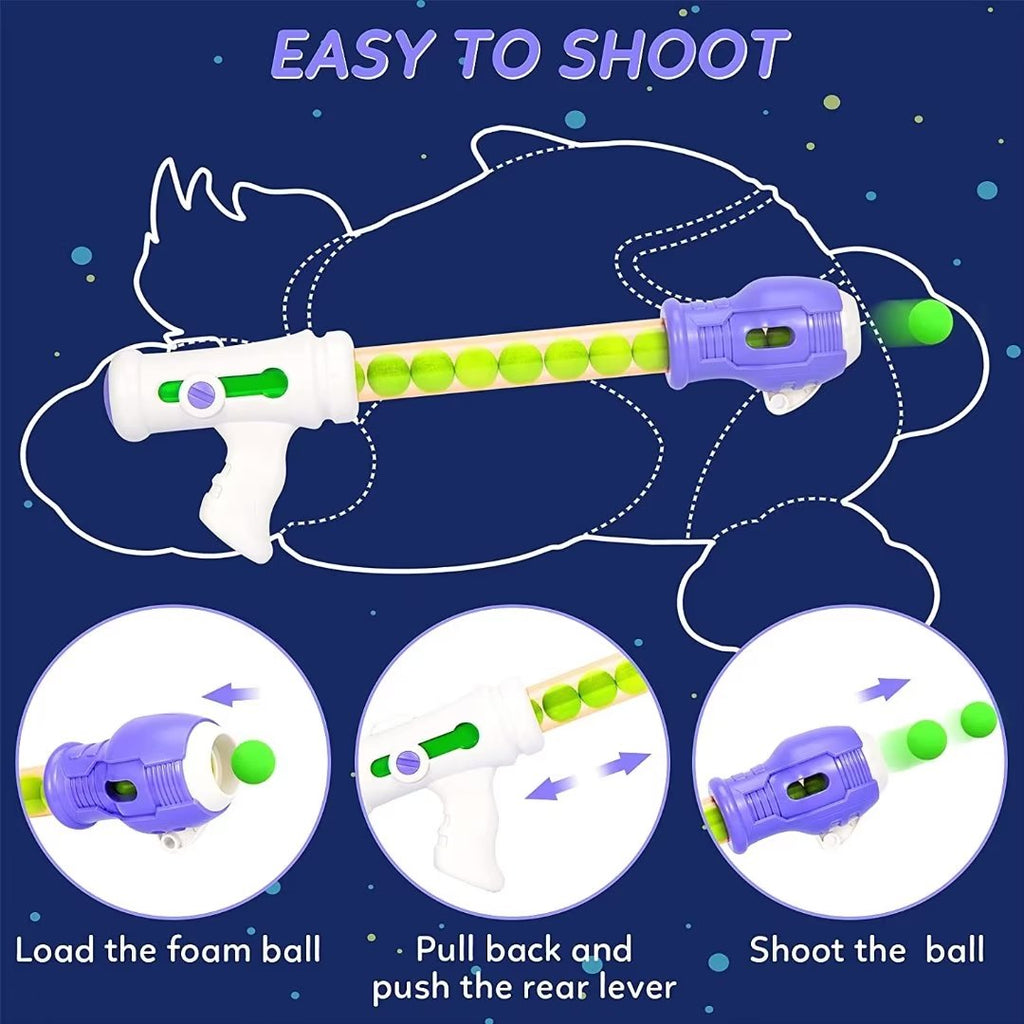 3 Packs Foam Ball Air Toy Guns with Shooting Target 48 Foam Balls U238767