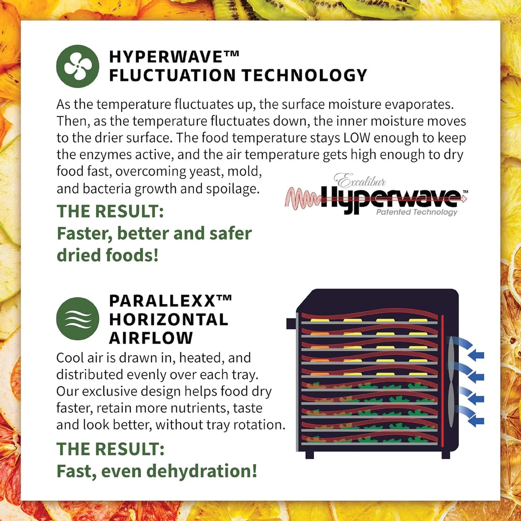 10-Tray Electric Food Dehydrator with Adjustable Temperature Control, 800-Watts, Black K18869