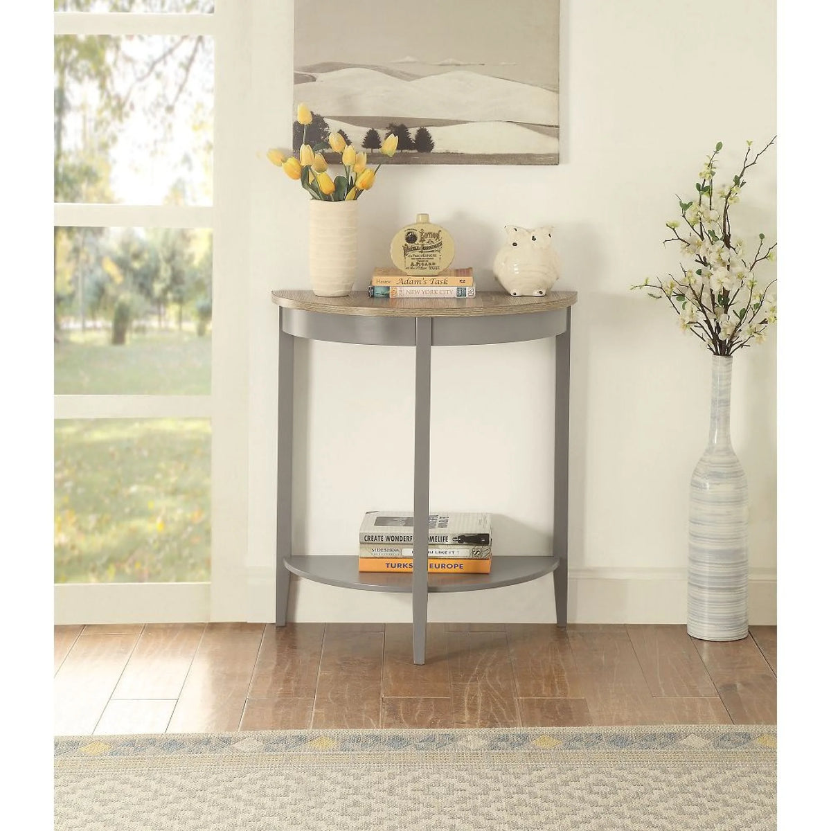 Gray Oak Console Table C773