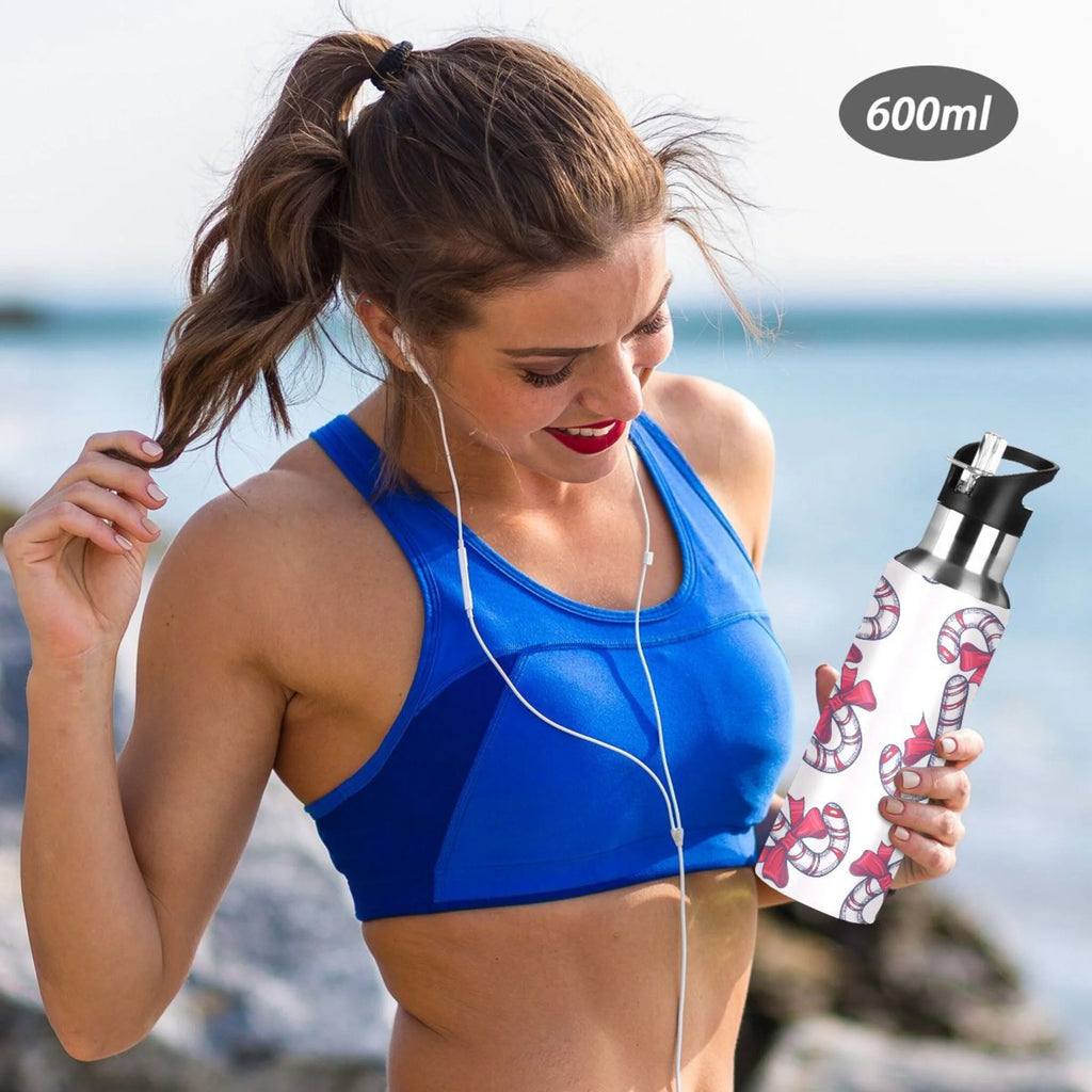 Pink Stainless Steel Insulated Water Bottle with Straw Lid K68338