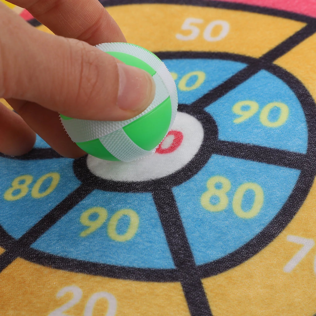 Sticky Ball Dart Board Toy Indoor Games Kids Toys Organizer Q83787