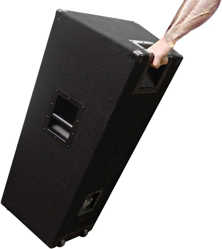 Pair of Dual 15 PA/DJ Speaker Cabinets with Titanium Horns, Wheel Kits and Rear Handles, 800 Watts RMS per Cabinet G466910