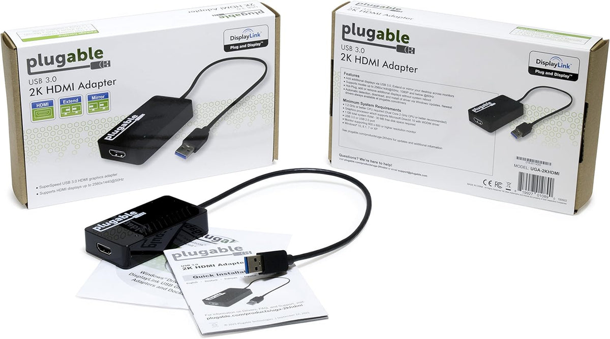 USB 3.0 to HDMI Video Graphics Adapter with Audio, Pack of 2 A68407