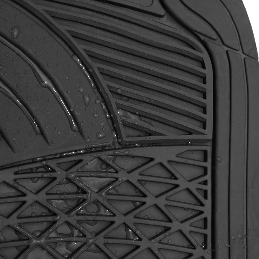 Black 4-Piece Rubber Floor Mats O891031