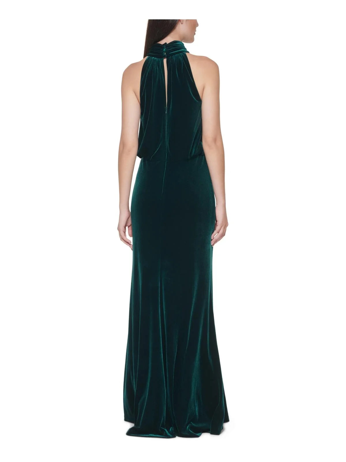 Velvet Mock Neck Evening Dress I731255