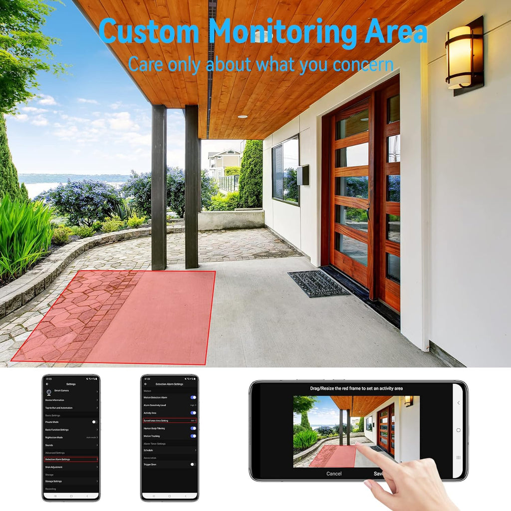 3MP 360 Degree Pan Tilt Auto Tracking 8X Zoom Wired Security Camera P156716