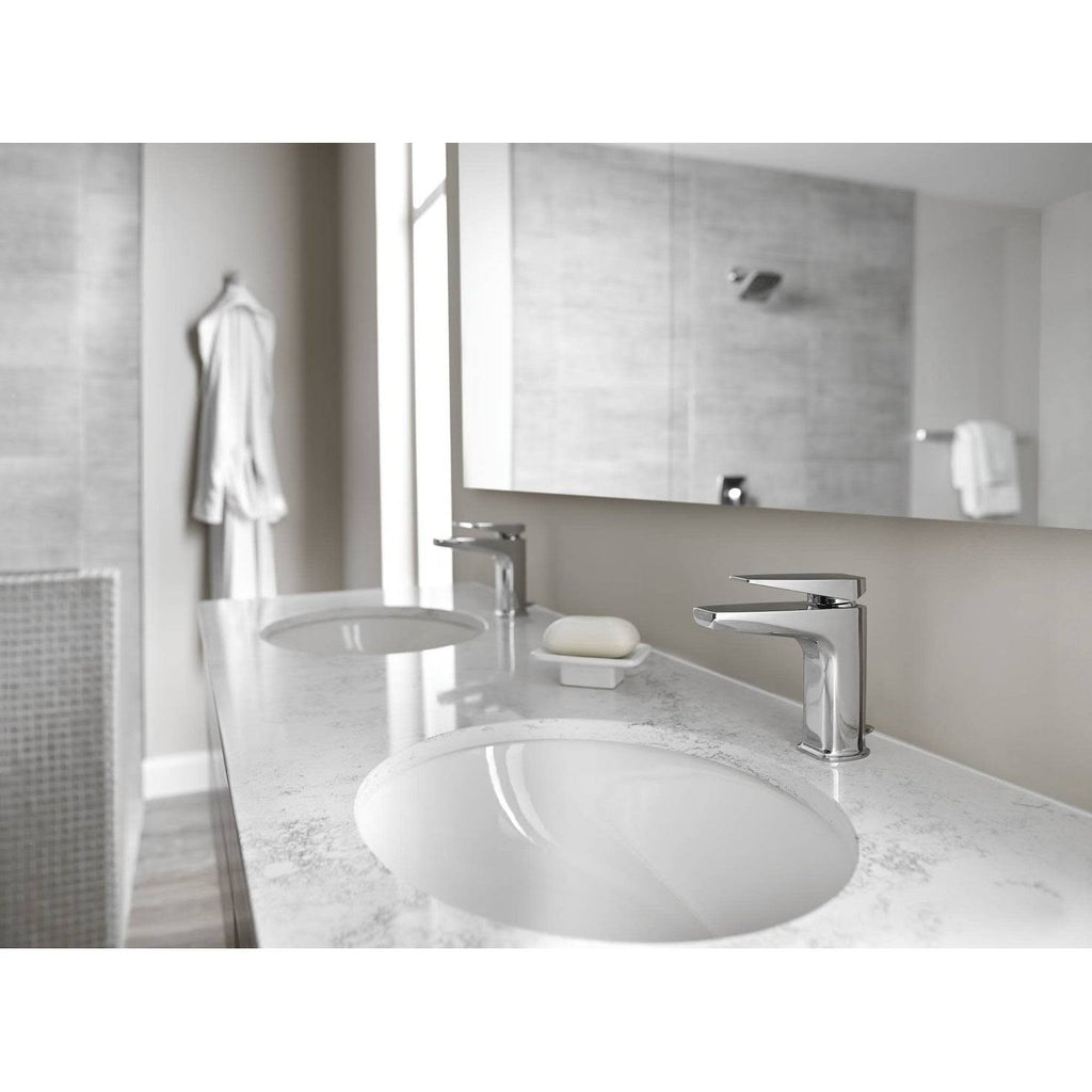 Matte Black Single Hole Bathroom Faucet with Pop-Up Drain L2915