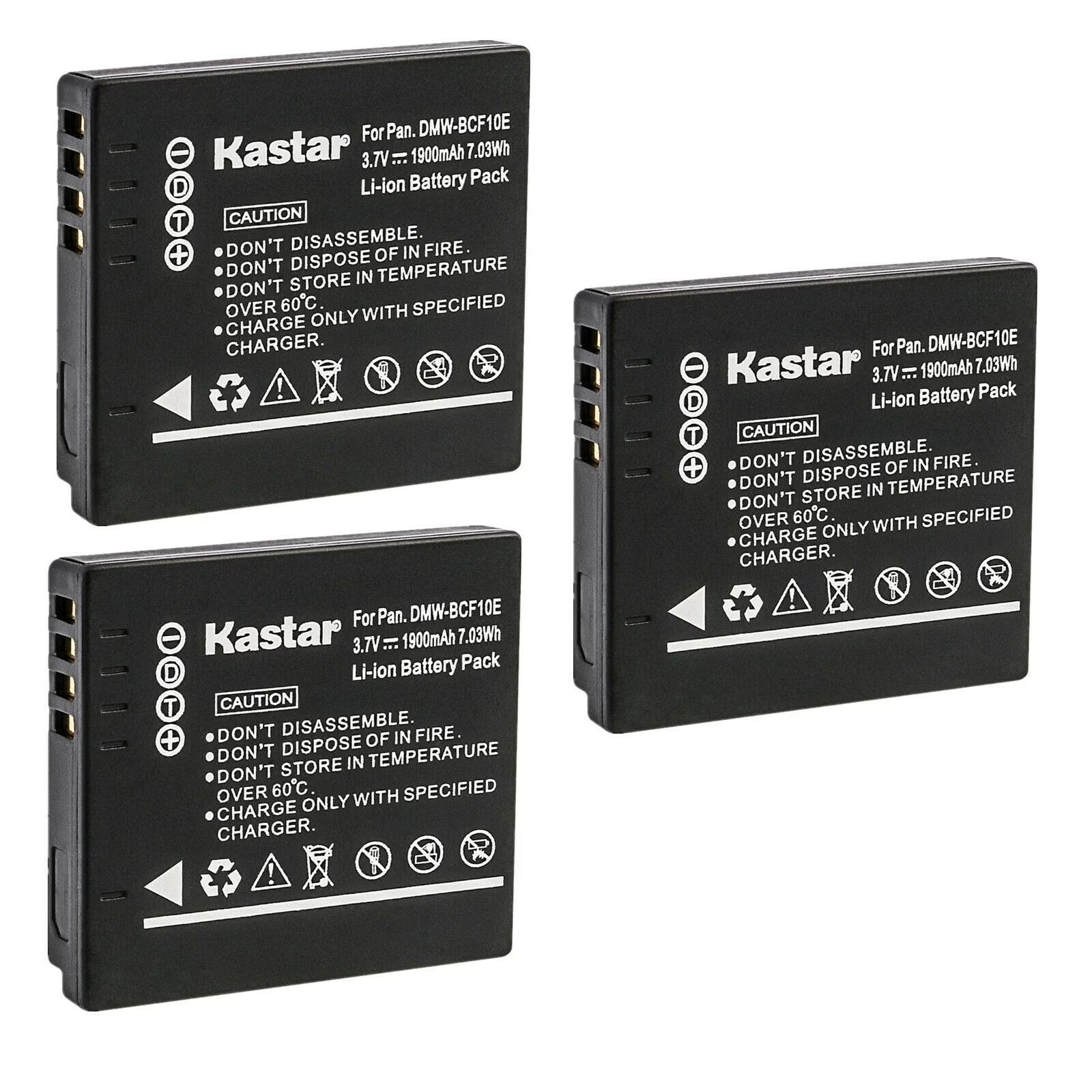 3-Pack DMW-BCF10 Battery Replacement for Panasonic Lumix Camera Q95312