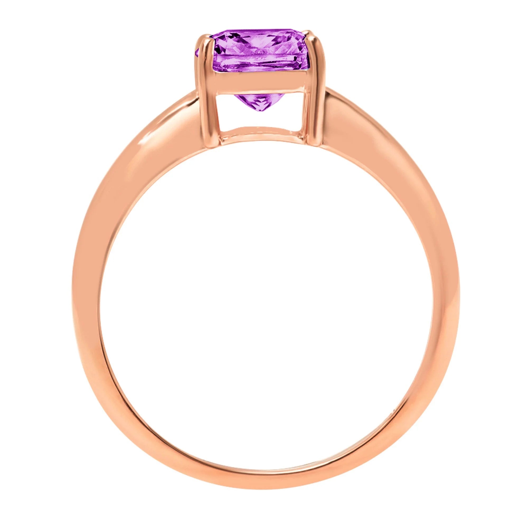 Cushion Cut Simulated Alexandrite 18k Rose Gold Ring Size 3.75 U32374