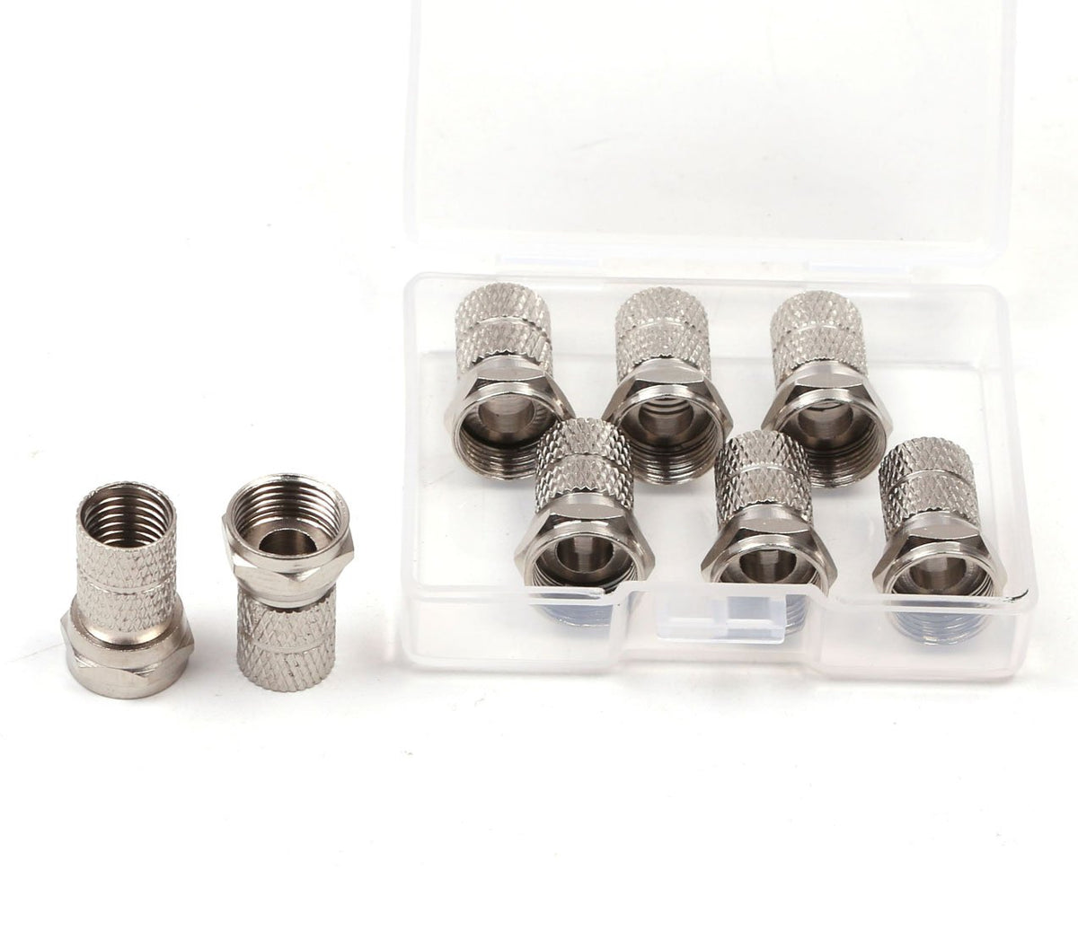 6PCS Twist-On Coaxial Cable Connector Adapter Plug X74351