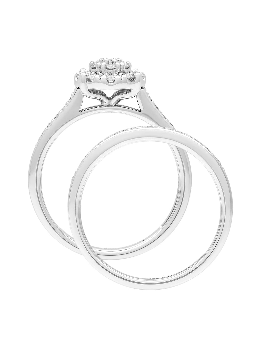 Lab-Grown Diamond Bridal Ring Set in Sterling Silver Q244623
