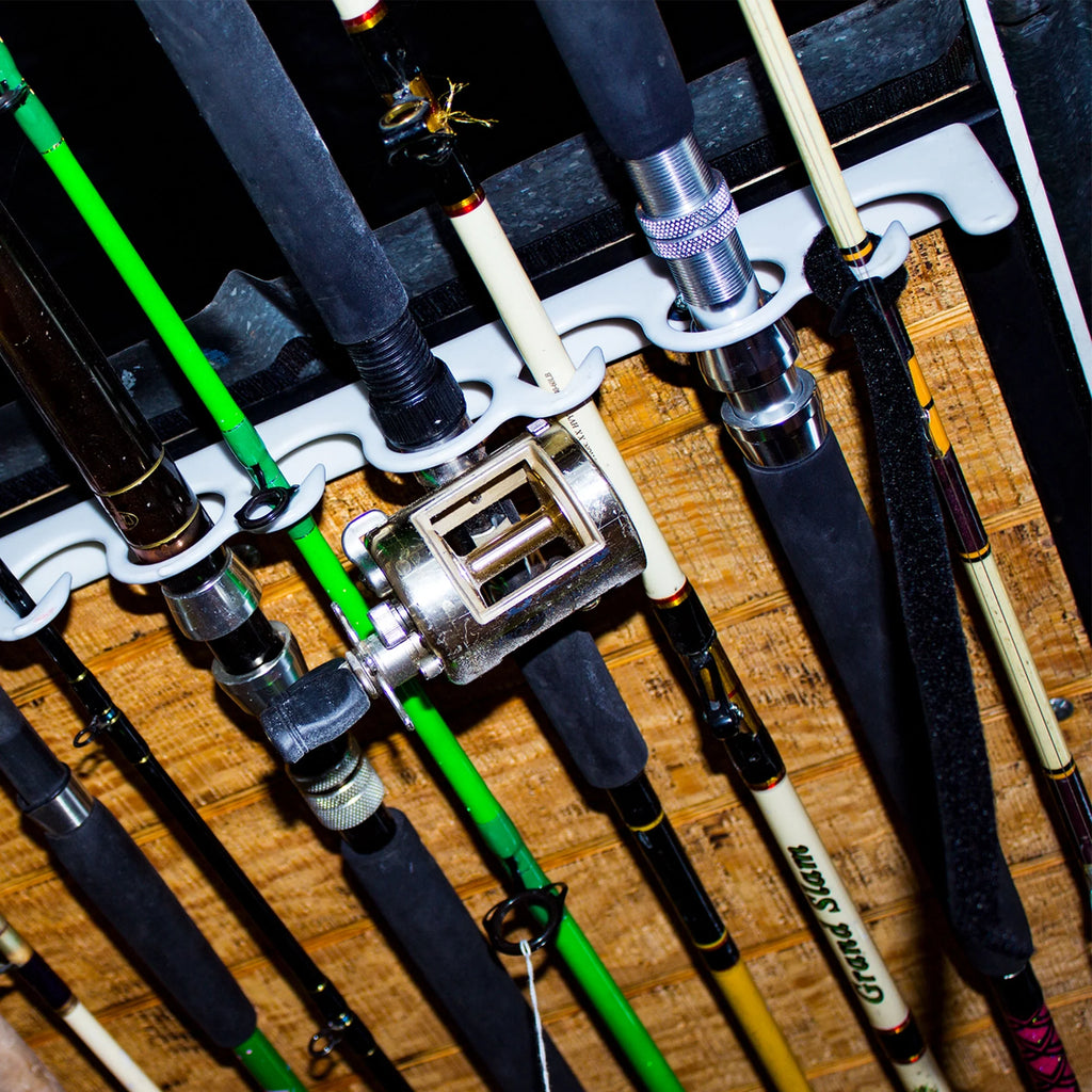 Overhead & Wall Mount Fishing Rod Rack, Holds 11 Rods, 2 Pack I2683