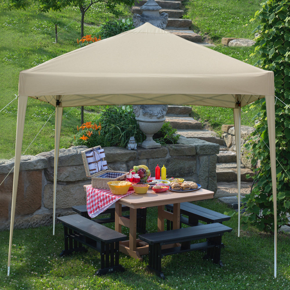Khaki 10' x 10' Instant Canopy Tent with Carrying Bag U8248