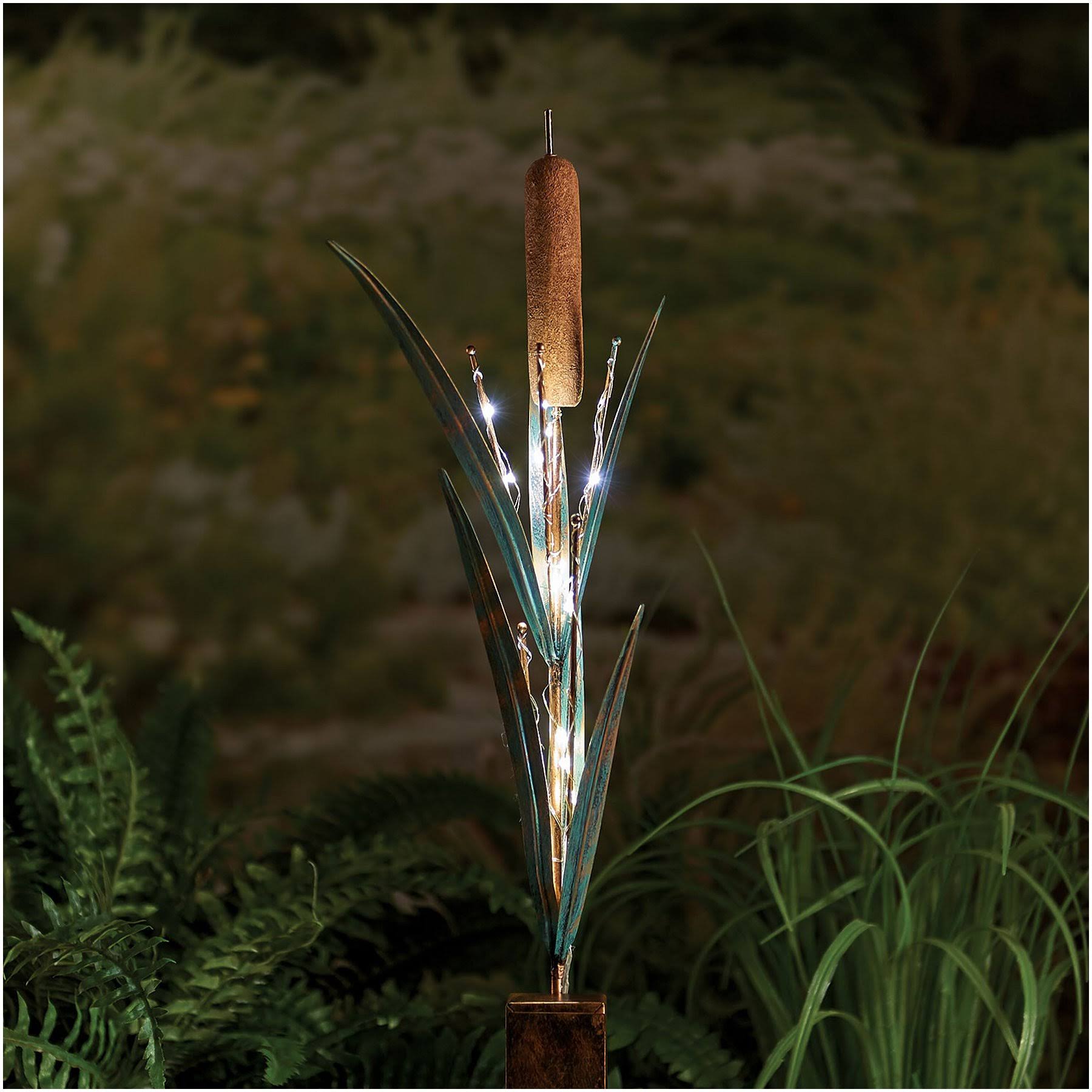 LED-Lighted Cattail Garden Stake P310208