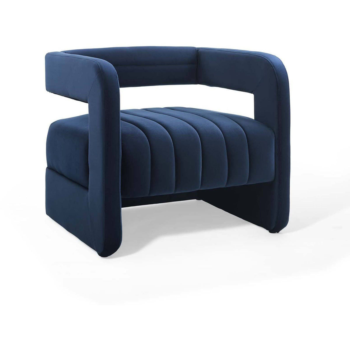 Midnight Blue Tufted Velvet Accent Armchair R31038