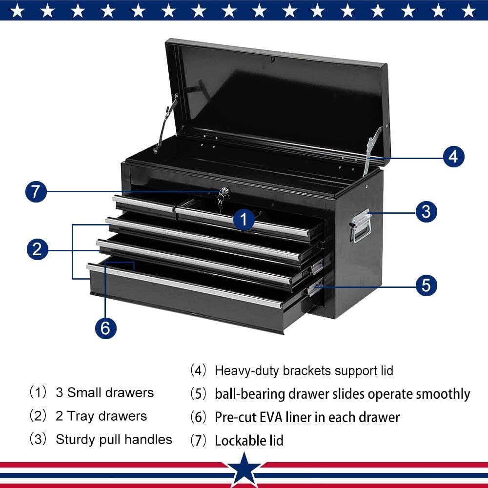 8-Drawer Rolling Tool Cabinet with Wheels W657