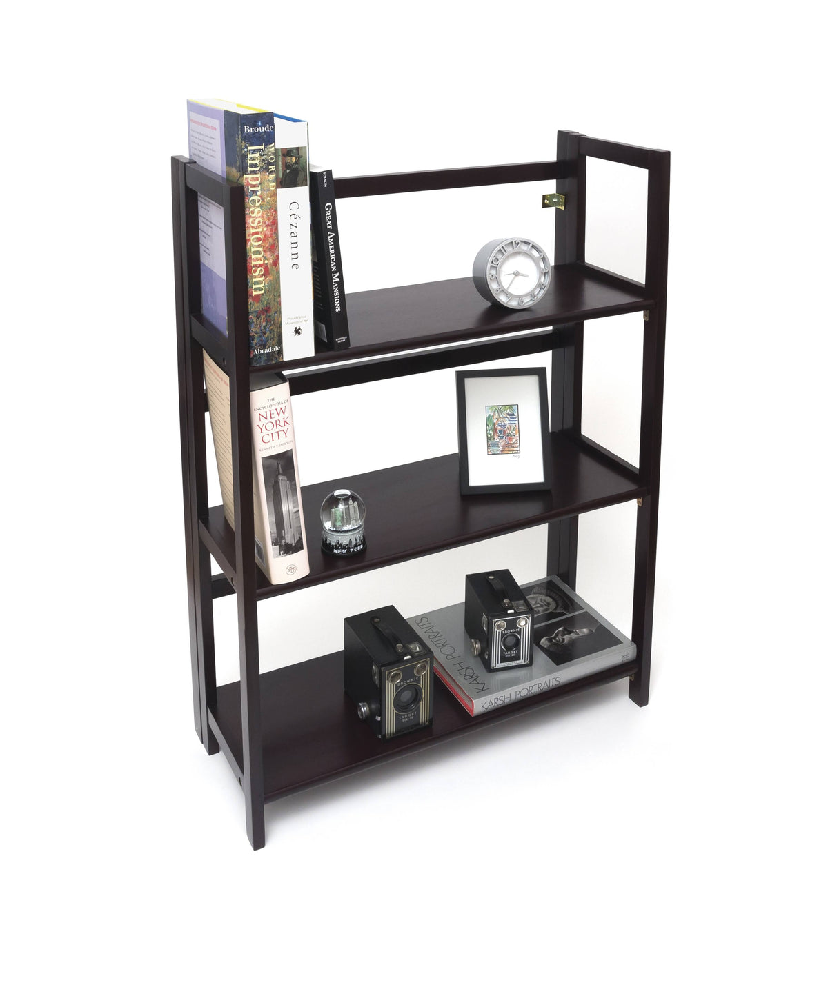 Espresso 3-Shelf Folding Bookcase I626163