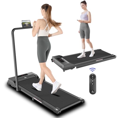 2 in 1 Foldable Treadmill with Handle Bar and Remote Control X5893