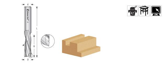 CNC Spiral Roughing 3-Flute Down-Cut Solid Carbide Router Bit, 1/2-Inch Shank K3144