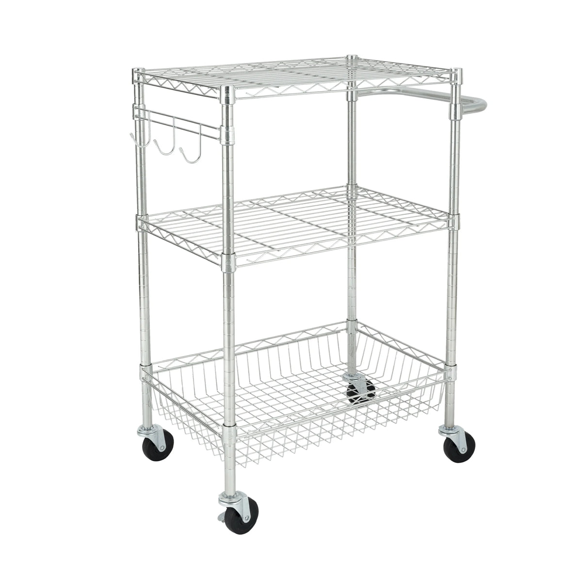 3-Tier Chrome Rolling Cart Q895663