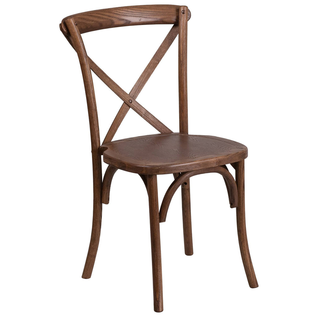 Brown Pecan Stackable Cross Back Chair H529085