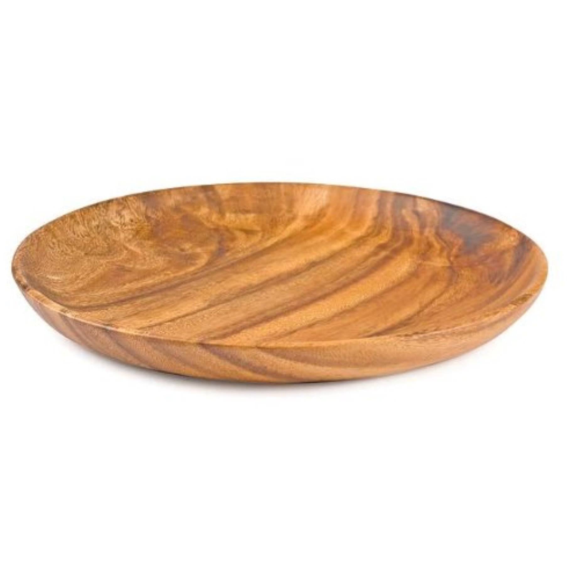 Acacia Wood Round Plate Set of 8 V63306