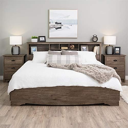 King Bookcase Headboard in Drifted Gray F6815