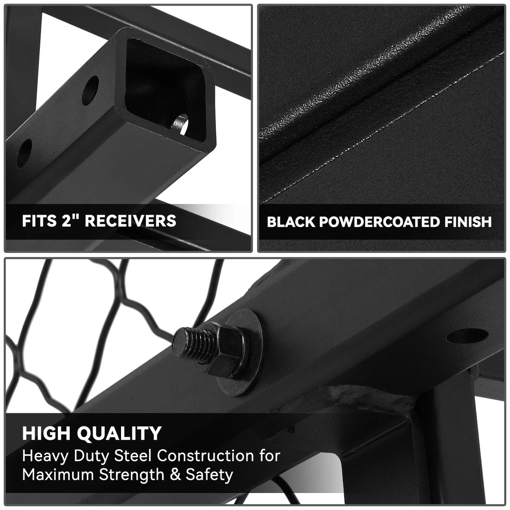 Foldable Rear Cargo Carrier Basket for 2" Receiver Tow Hitch T818