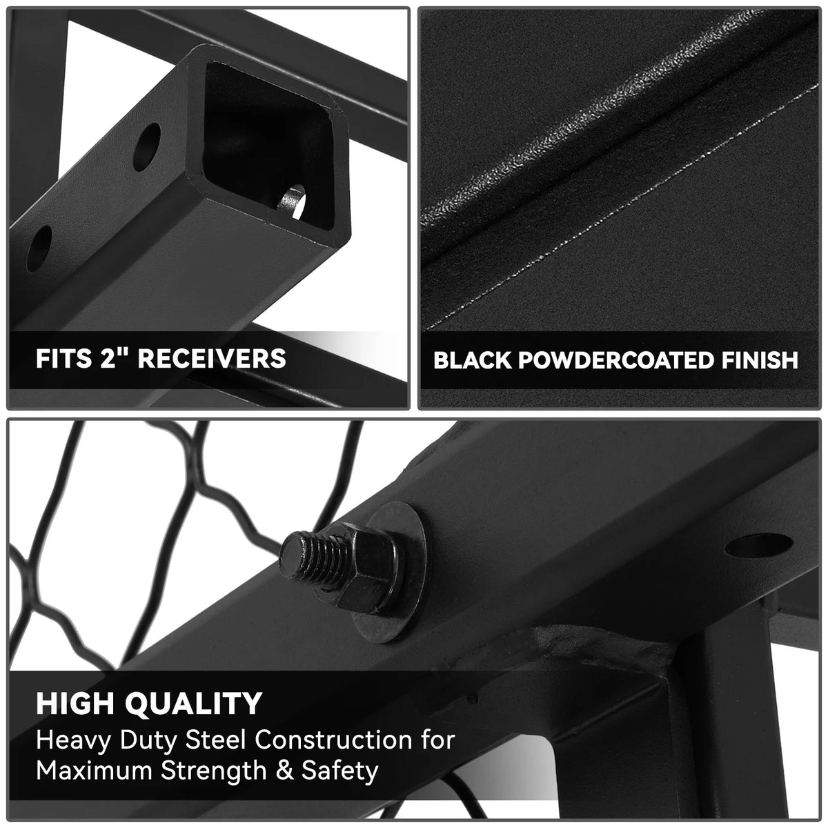 Foldable Rear Cargo Carrier Basket for 2" Receiver Tow Hitch T818