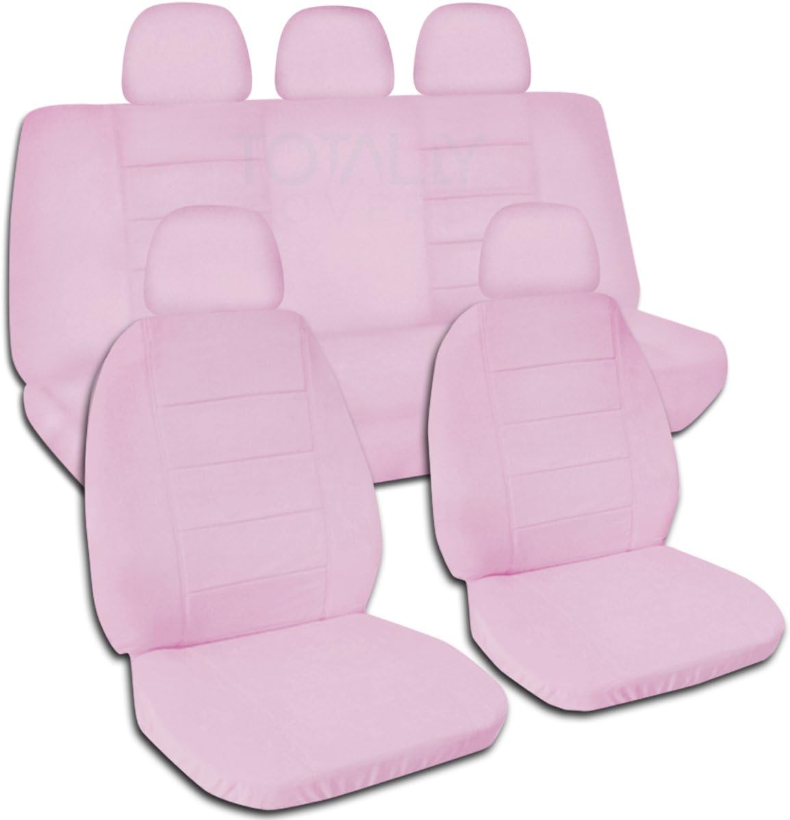 Charcoal Solid Color Car Seat Covers with 5 Headrest Covers D210