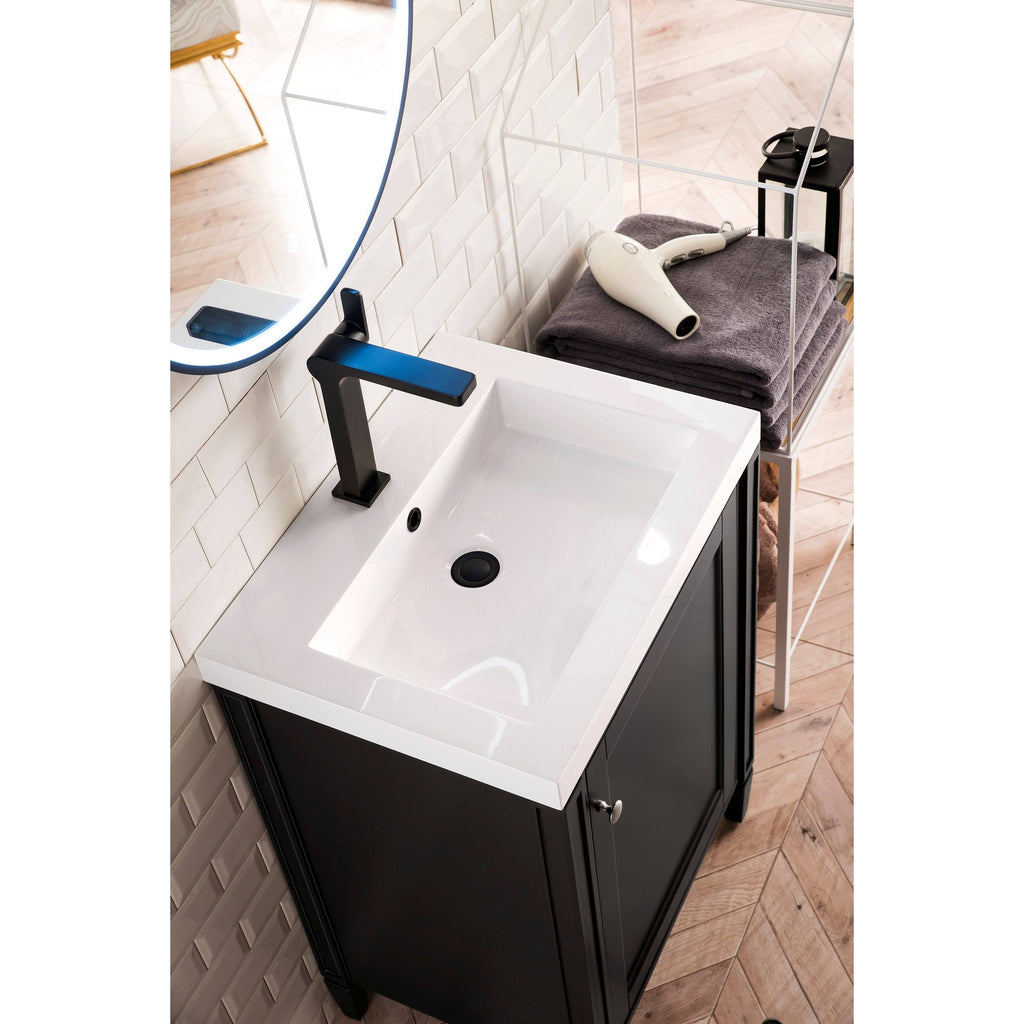 Glossy White Single Vanity Cabinet A205615