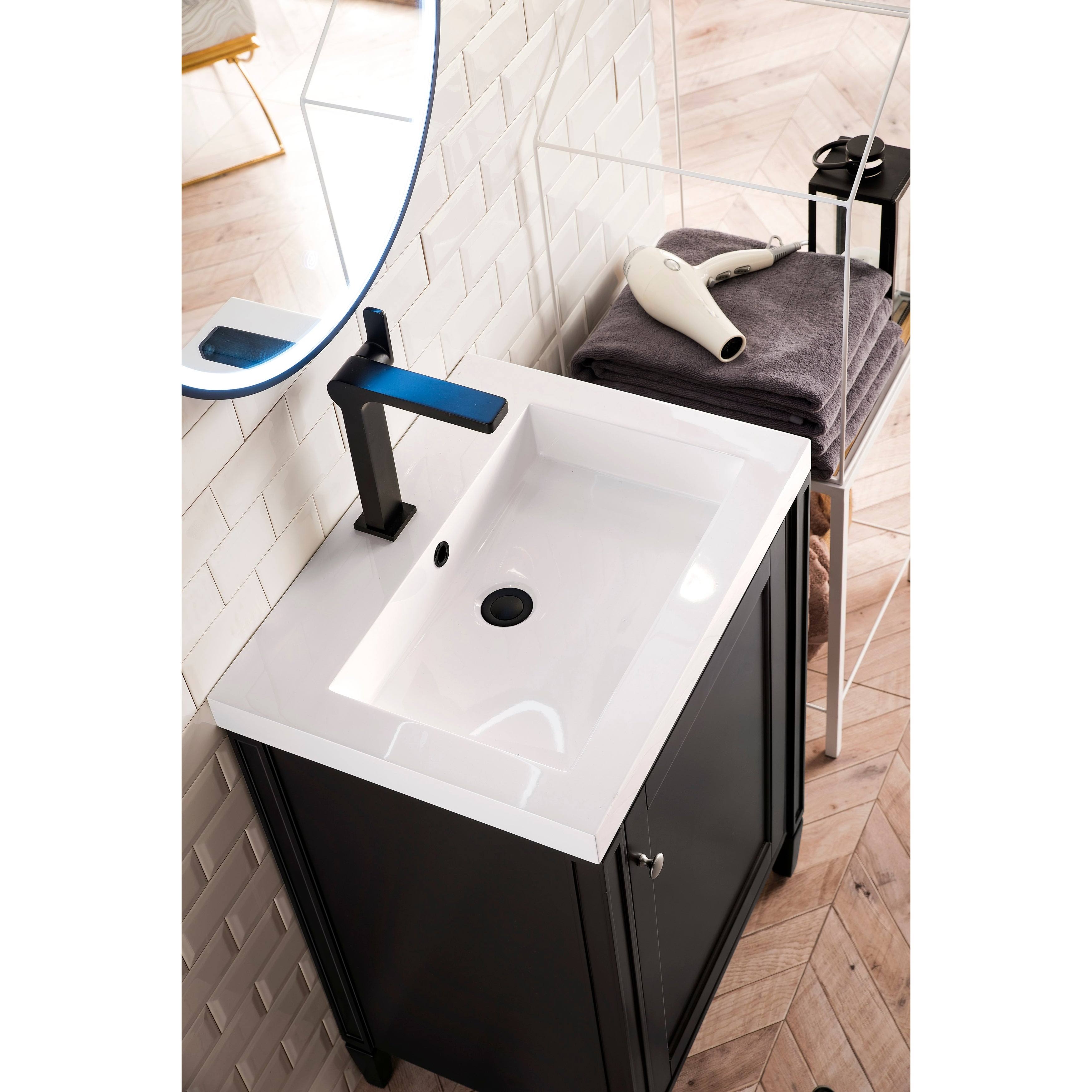 Glossy White Single Vanity Cabinet A205615