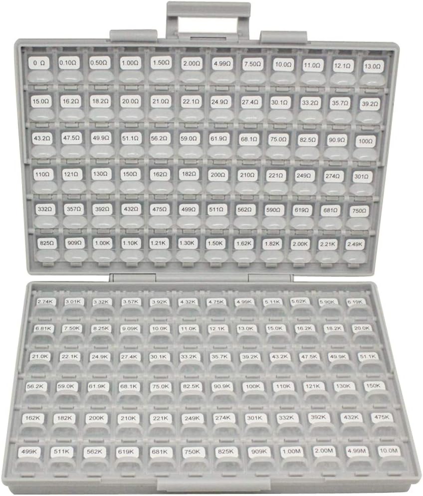 0402 Size Surface Mount Resistor Kit, 144 Values, 100pc/value, 1%, E96 Serial, 0ohm to 1mohm Y540419