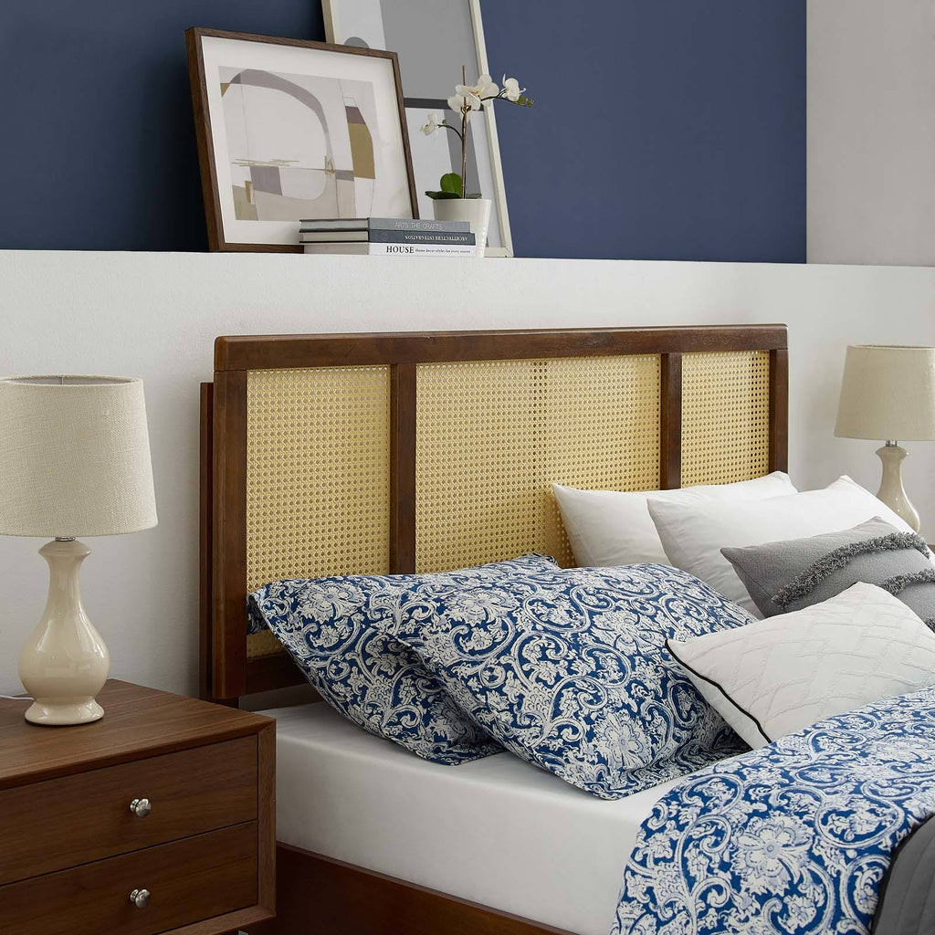 Walnut Cane Queen Headboard V6580