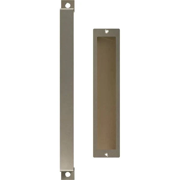 16x22 Pull Handle & 12x22 Flush Pull for 1 3/8x22 Doors, White Bronze T9717