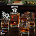 Whiskey Decanter Set with Decanter and Square Rocks Glasses B33888