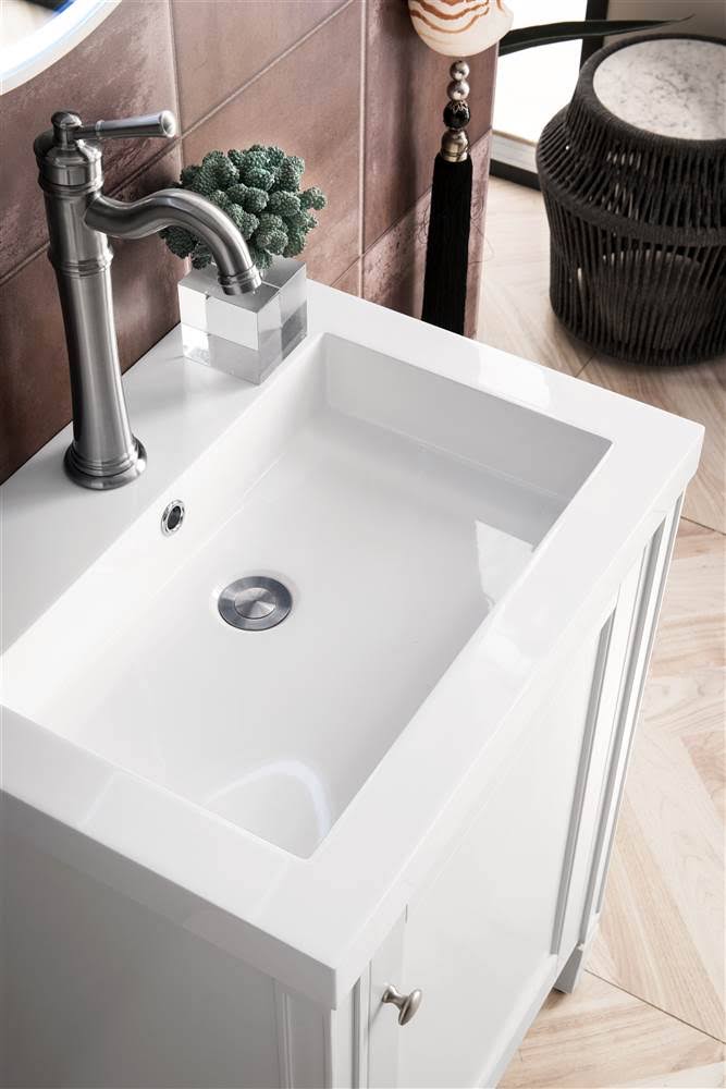 Glossy White Single Vanity Cabinet A205615