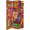 6 ft Tall Double Sided Canvas Room Divider R4217