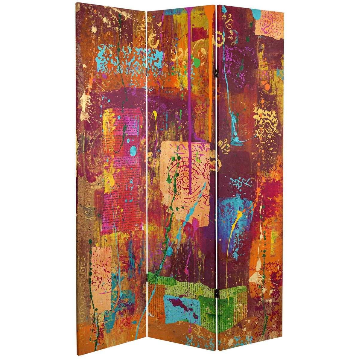 6 ft Tall Double Sided Canvas Room Divider R4217